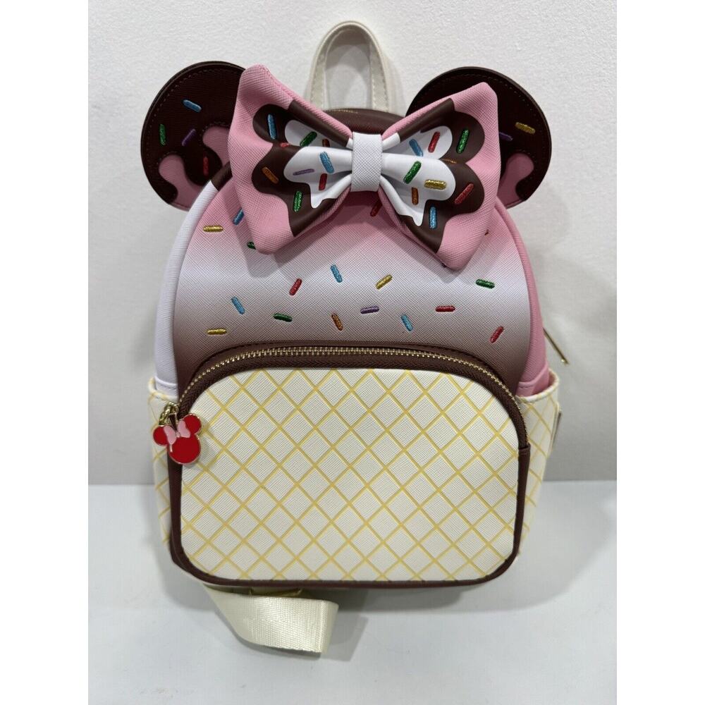 NWT Loungefly Disney Minnie Mouse Neapolitan Ice Cream Mini Backpack